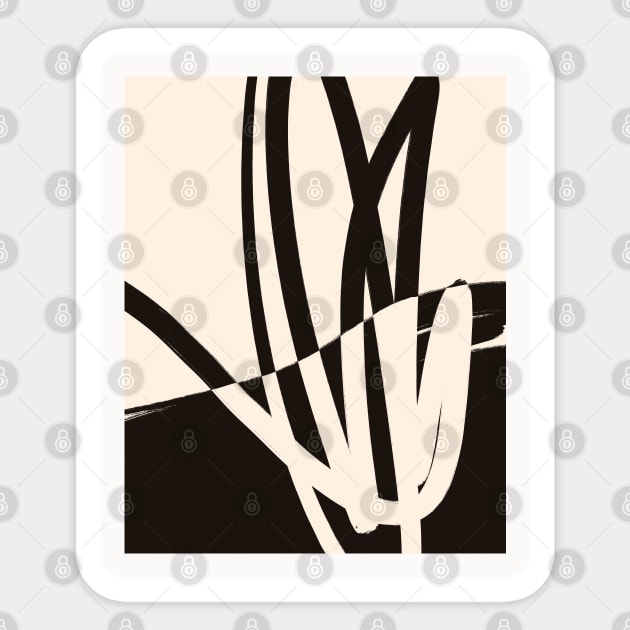 Black and White Abstract Simple Shapes Sticker by Trippycollage